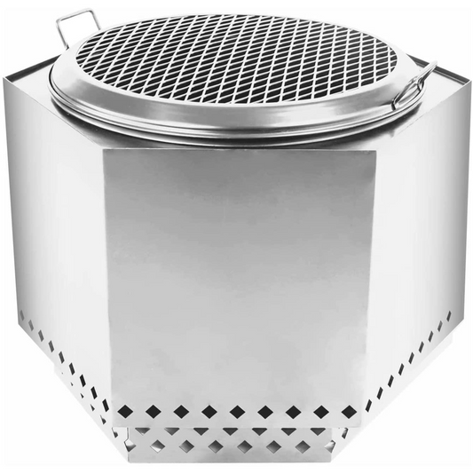 DRAGONFIRE BACKYARD SMOKELESS FIRE PIT BUNDLE-STAINLESS STEEL